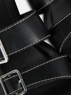 Hot Sandaletten Mit Blockabsatz Und Schnallenriemen Damen Heels