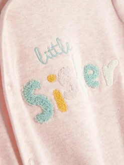 New Schlafanzug Mit „Little Sister“-Stickerei Babygirls Und Strampler