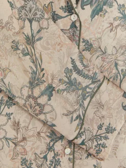 New Schlafanzughemd Aus Satin Mit Blumenmuster Damen Schlafanzugoberteile