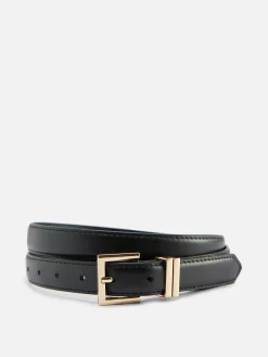 Clearance Schmaler Kunstledergürtel Mit Eckiger Schnalle Damen Gürtel