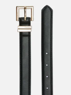 Clearance Schmaler Kunstledergürtel Mit Eckiger Schnalle Damen Gürtel