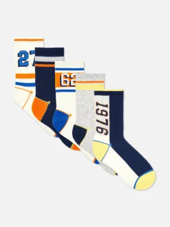Sale Söckchen Mit College-Print, 5er-Pack Kinder Socken