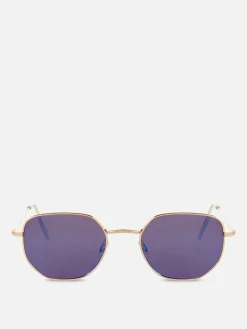 Online Sechseckige Sonnenbrille Mit Metallrahmen Damen Sonnenbrillen