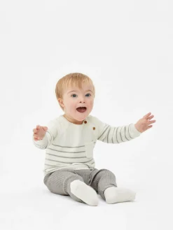 Clearance Set Aus Gestreiftem Strickpullover Und Leggings Sets Und Outfits