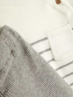 Clearance Set Aus Gestreiftem Strickpullover Und Leggings Sets Und Outfits