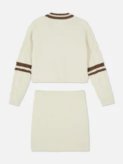 Discount Set Aus Strickpullover Und Rock Mit Zopfmuster Kinder Sets Und Outfits