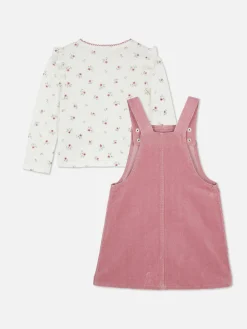 Clearance Set Aus T-Shirt Mit Blumenmuster Und Trägerkleid Aus Cord Kinder Sets Und Outfits