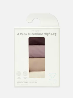 Best Slips Mit Hohem Beinausschnitt, 4er-Pack Damen Slips