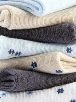 New Sneakersocken Mit Blumenmuster, 7er-Pack Damen Socken