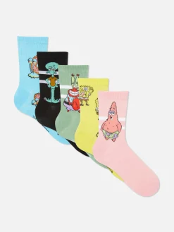Hot „SpongeBob Schwammkopf“ Socken, 5er-Pack Herren Socken