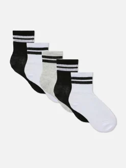 Outlet Sportliche Crew-Söckchen Mit Streifen, 5er-Pack Kinder Socken
