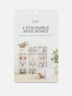 Discount Stapelbare Schuhboxen, 4er-Pack Aufbewahrungsboxen Und Körbe