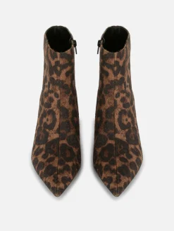 Stiefel Mit Leopardenmuster Und Kitten-Heel Damen Stiefel