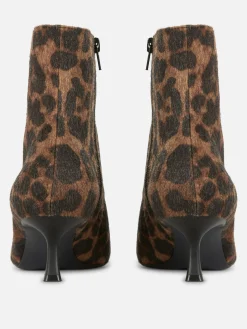 Stiefel Mit Leopardenmuster Und Kitten-Heel Damen Stiefel