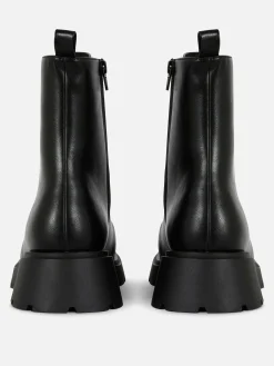 New Stiefeletten Mit Apron Toe Und Schnürung Damen Stiefel