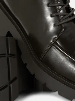 New Stiefeletten Mit Apron Toe Und Schnürung Damen Stiefel