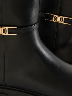 Hot Stiefeletten Mit Schnallendetail Damen Stiefel