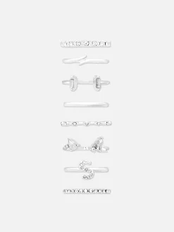 Clearance Strassringe Mit Initiale, 8er-Pack Damen Schmuck