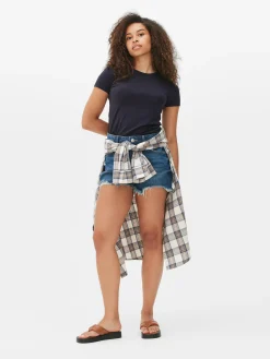 Clearance Stretch-T-Shirt Mit Rundhalsausschnitt Damen Tops Und T-Shirts