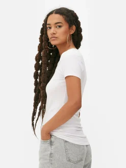 Hot Stretch-T-Shirt Mit V-Ausschnitt Damen Tops Und T-Shirts