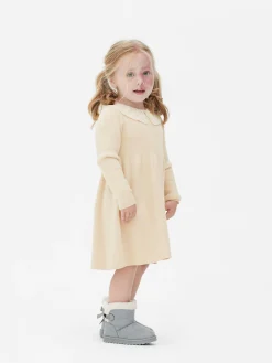 Strickkleid Mit Besticktem Kragen Kinder Kleider