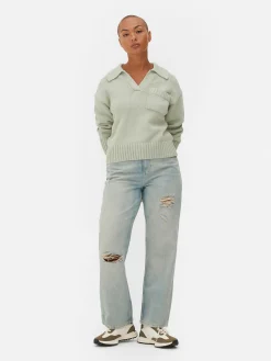 Hot Strick-Polopullover Damen Pullover Und Cardigans