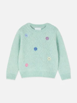 Sale Strickpullover Mit Blumenstickerei Kinder Pullover Und Cardigans