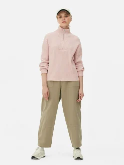 Outlet Strickpullover Mit Halbem Reißverschluss Damen Pullover Und Cardigans