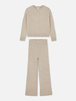 Sale Strickpullover Mit Zopfmuster Und Leggings Im Set Kinder Pullover Und Cardigans|Sets Und Outfits