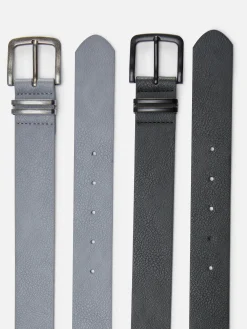 Best Strukturierte Gürtel, 2er-Pack Herren Gürtel