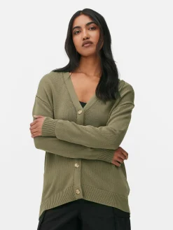 Clearance Strukturierter Cardigan Im Boyfriend-Look Damen Pullover Und Cardigans
