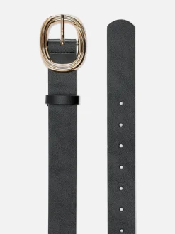 Sale Strukturierter Gürtel Mit Runder Schnalle Damen Gürtel