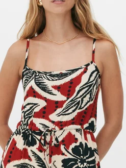 Strukturierter Krepp-Jumpsuit Zum Binden Damen Jumpsuits Und Playsuits