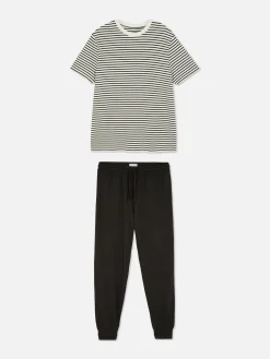 Hot Strukturierter, Langer Schlafanzug Herren Schlafanzüge