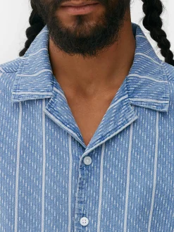 Online Strukturiertes Kurzärmeliges Hemd Mit Streifen Herren Hemden