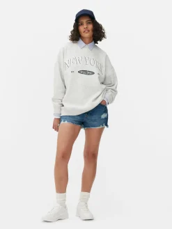 New Sweatshirt Im Oversized-Look Mit Print Damen Hoodies Und Sweatshirts