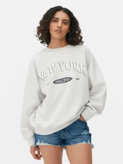 New Sweatshirt Im Oversized-Look Mit Print Damen Hoodies Und Sweatshirts