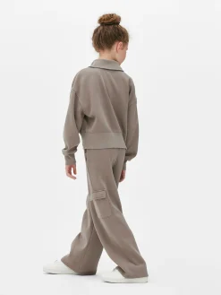 New Sweatshirt In Acid-Wash Mit Trichterkragen Kinder Hoodies Und Sweatshirts