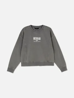 Clearance Sweatshirt In Acid-Wash-Optik Damen Loungewear|Hoodies Und Sweatshirts