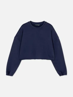 Outlet Sweatshirt Mit Ausgefranstem Saum Zum Kombinieren Damen Hoodies Und Sweatshirts