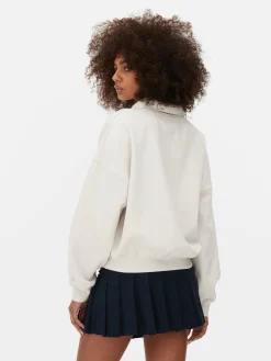 Online Sweatshirt Mit Kragen Und Grafik Damen Hoodies Und Sweatshirts