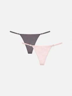 Best Tangas Mit Strassschnalle, 2er-Pack Damen Slips