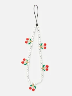 New Telefonanhänger Mit Perlen In Kirschform Besetzt Handyhüllen