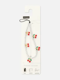 New Telefonanhänger Mit Perlen In Kirschform Besetzt Handyhüllen