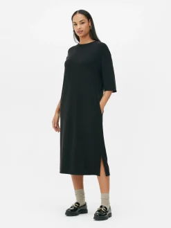 Sale „The Edit“ T-Shirt-Midikleid Damen Kleider