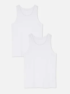 Sale Trägertops Mit U-Ausschnitt, 2er-Pack Herren Tops Und T-Shirts