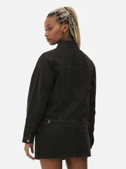 Outlet Trucker-Jeansjacke Im Stil Der 80er Jahre Damen Denim|Jacken Und Mäntel