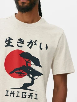 Sale T-Shirt Mit Japanischem Baum Print Herren Tops Und T-Shirts