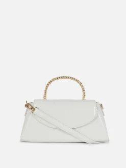 Umhängetasche In Kroko-Optik Mit Metallgriff Damen Taschen Und Portemonnaies