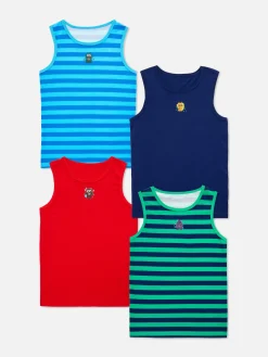 Online Unterhemden Mit Monster-Grafik, 4er-Pack Kinder Unterwäsche